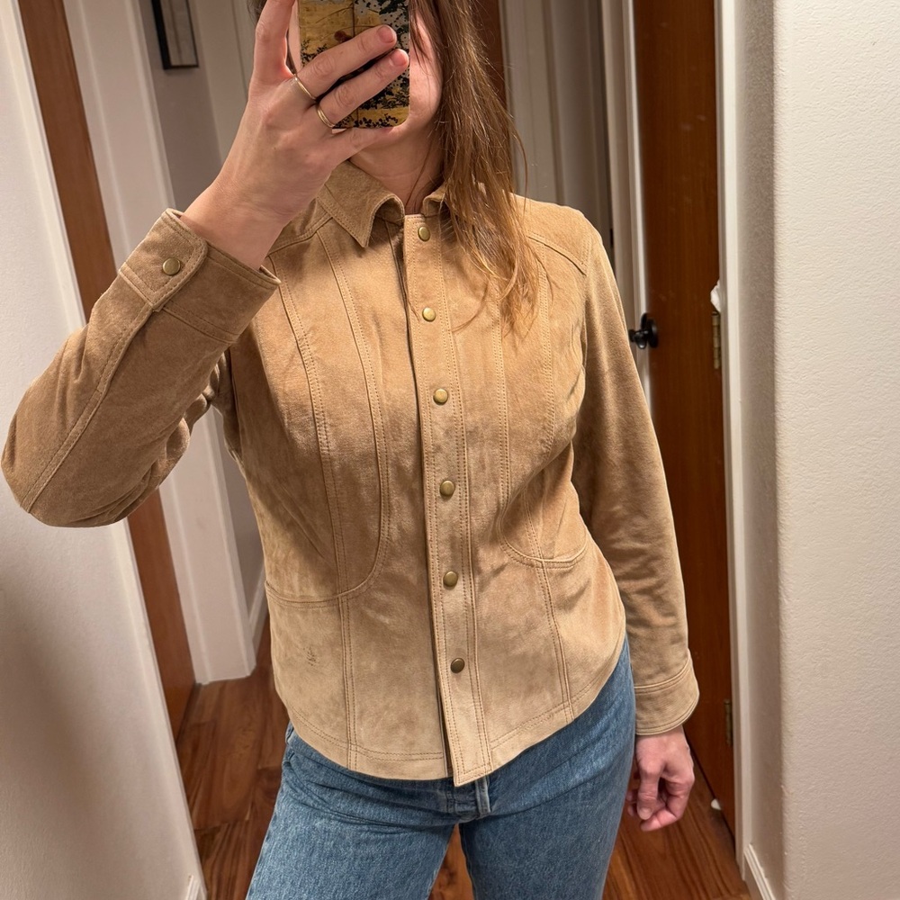 Vintage Suede Fitted Jacket - Size S